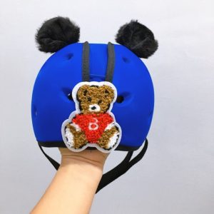 Children's helmet with black velvet ears (Safety hat for babies learning to crawl